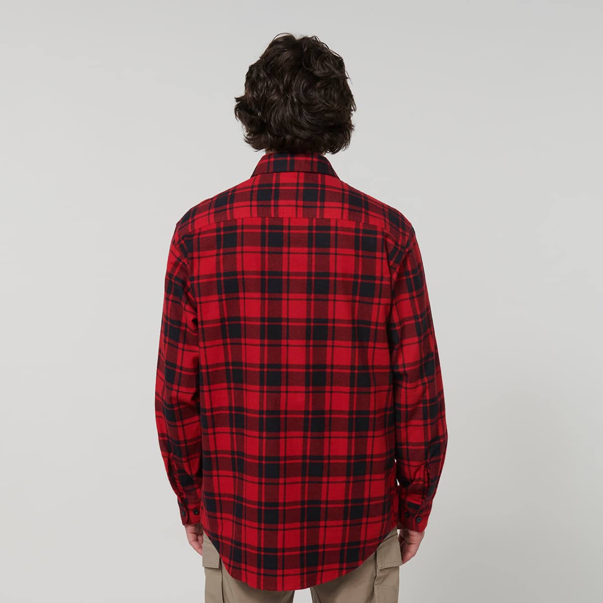 Hard Yakka Core Mens Long Sleeve Check Flannel (Red Check)_5