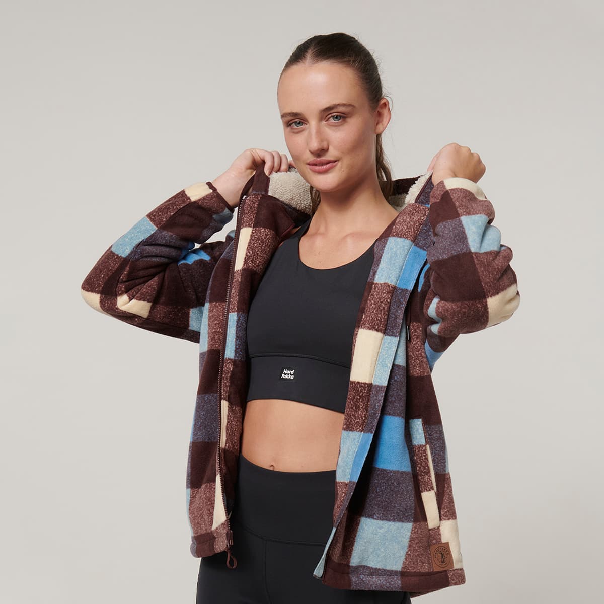 Hard Yakka Womens Check Zoodie (Autumn Check)_3