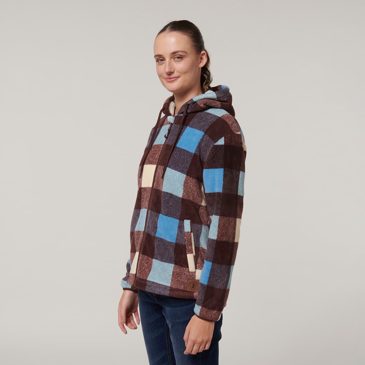 Hard Yakka Womens Check Zoodie (Autumn Check)_8