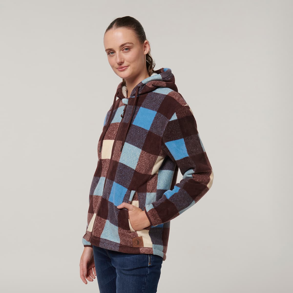 Hard Yakka Womens Check Zoodie (Autumn Check)_10