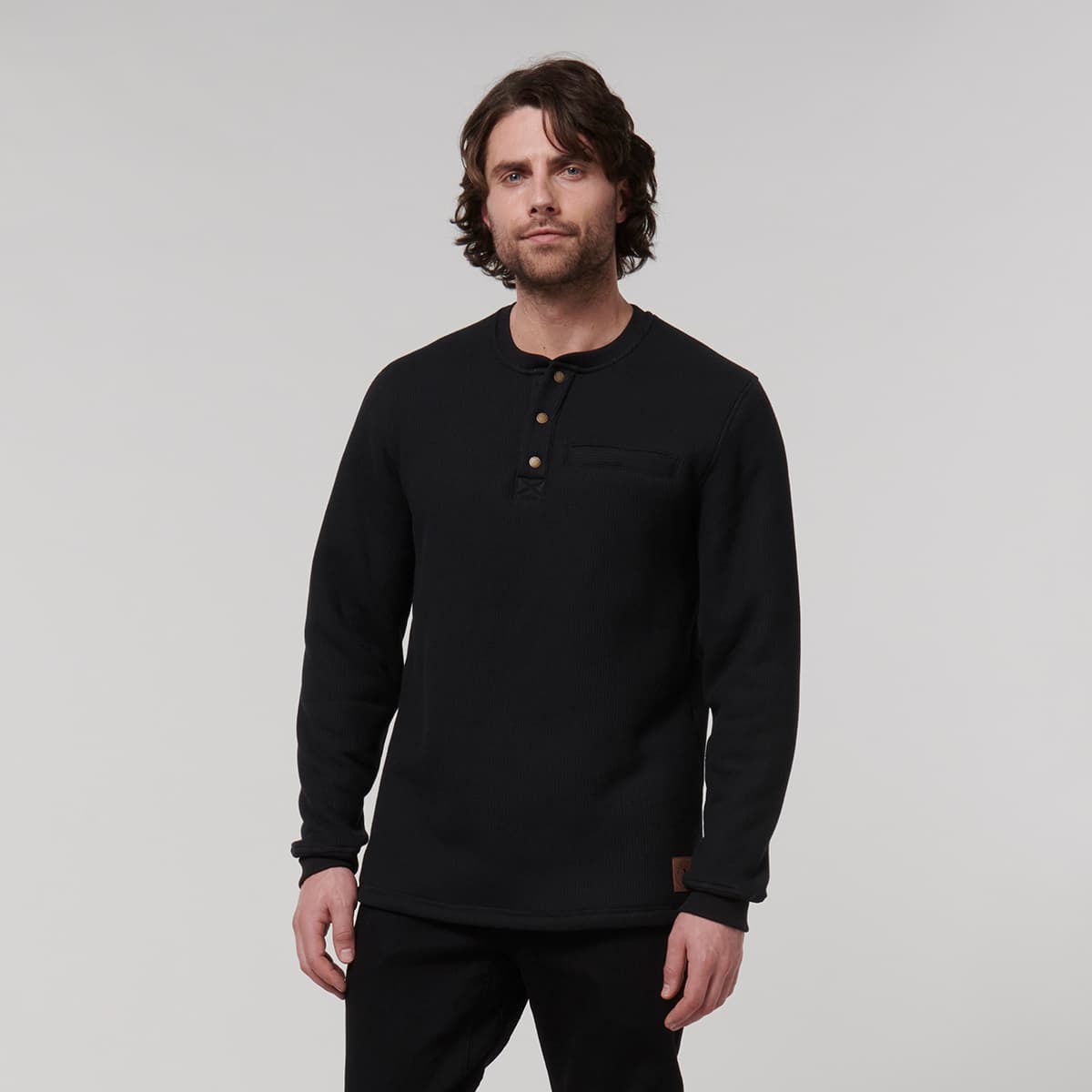 Hard Yakka Sherpa Henley (Black)