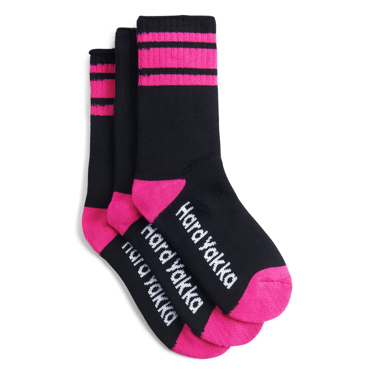 Hard Yakka Womens Bamboo 3 Pack Socks (Black/Pink)