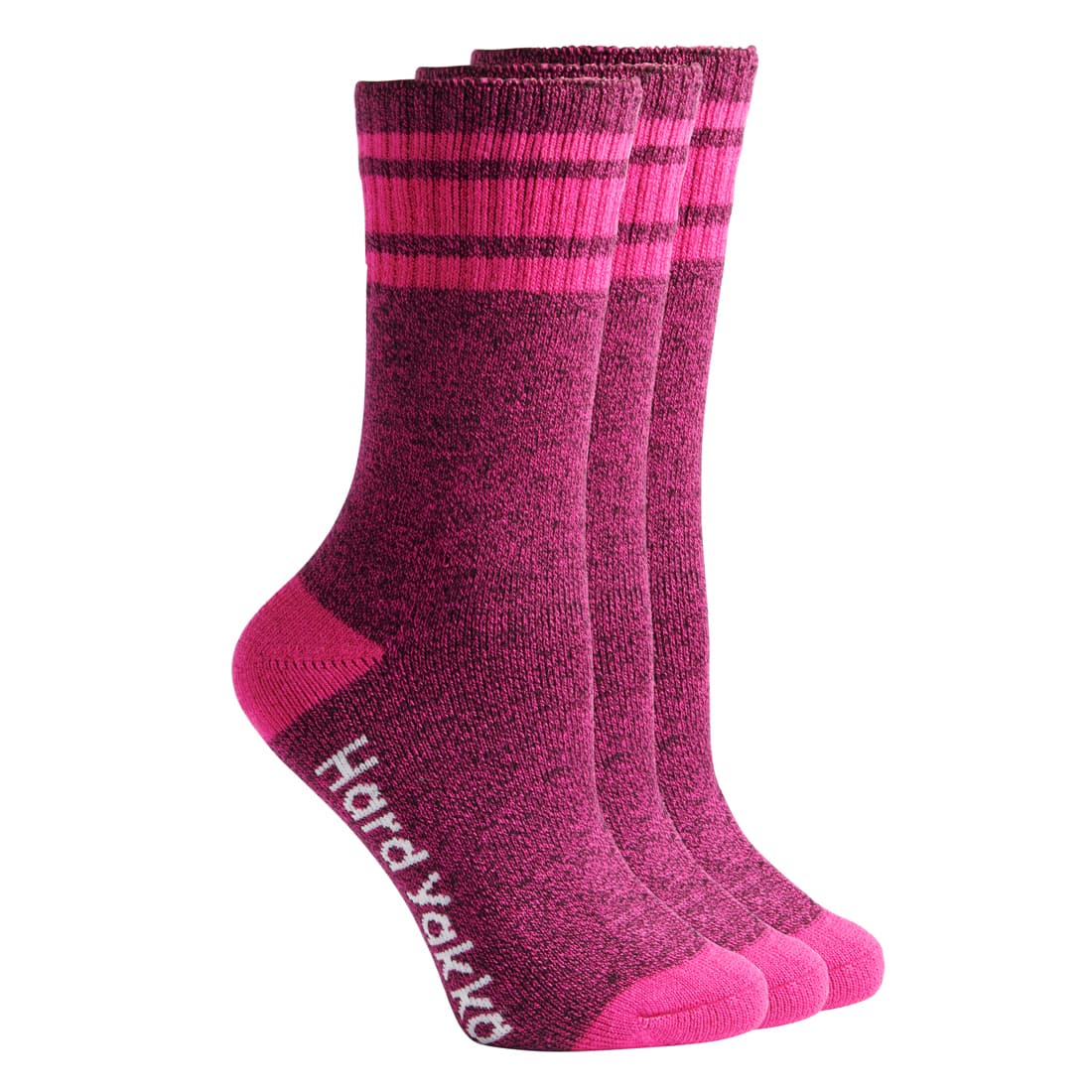 Hard Yakka Womens Bamboo 3 Pack Socks (Pink/Marle)_1